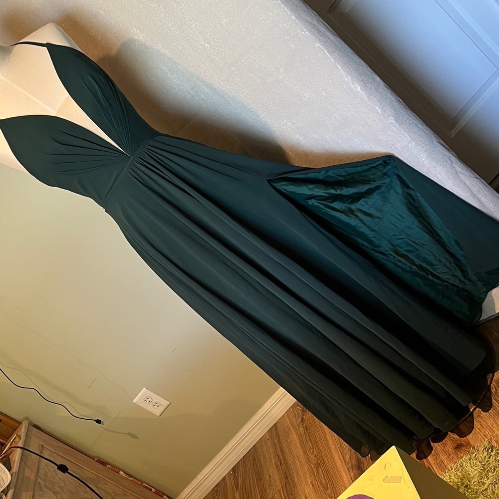 Faviana Strapless Deep Teal Evening Gown